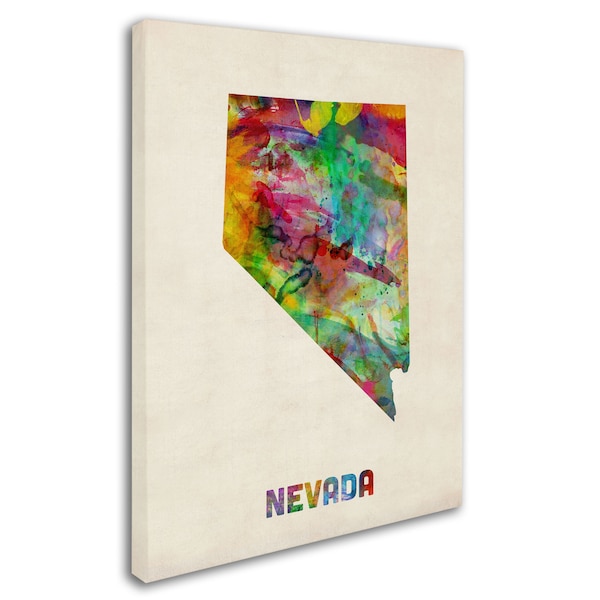 Michael Tompsett 'Nevada Map' Canvas Art,24x32